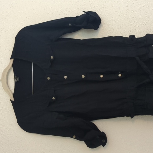 Guess Black Romper Size 27 Elastic Waist Snap Closure Pockets - Picture 6 of 8